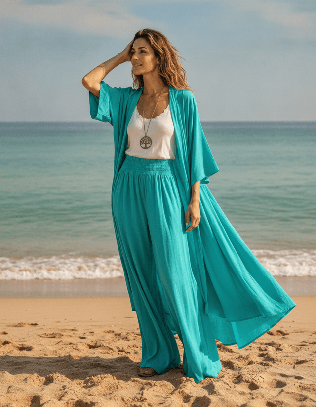 Pollera pantalón lino lisa